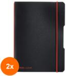 Herlitz Set 2 x Caiet My Book Flex A5, 40 File, Dictando, Negru cu Logo Rosu (REH-2xHRZ-9469100)
