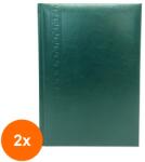 Herlitz Set 2 x Agenda Nedatata A5, 224 pg, Coperta Buretata, Personalizabila, Verde (REH-2xHRZ-9479790)