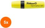 Pelikan Set 5 x Textmarker 490, Galben Fluorescent, Pelikan (REH-5xHRZ-814089)