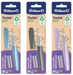 Pelikan Roller Twist Eco Pelikan, Grip Ergonomic, Ambidextru, 2 Rezerve Albastre Incluse, Diverse Culori, 1 Bucata (HRZ-824675)