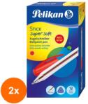 Pelikan Set 2 x Pix Stick Super Soft, Mina Rosie, Cutie 12 Bucati, Pelikan (REH-2xHRZ-804394)