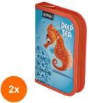 Herlitz Set 2 x Penar Neechipat, 13.5 x 19.5 x 3 cm, Motiv Deep SEA (REH-2xHRZ-9492720) Penar