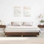 vidaXL barna tölgy színű szerelt fa ágykeret matrac nélkül 180x200 cm (3329027)