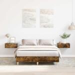 vidaXL füstös tölgy színű szerelt fa ágykeret matrac nélkül 135x190 cm (861070)