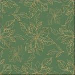 Ambiente Poinsettia outline green papírszalvéta 33x33cm, 20db-os