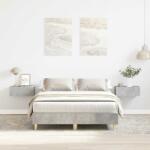 vidaXL betonszürke szerelt fa ágykeret matrac nélkül 140x190 cm (861060) - pepita