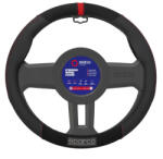 Sparco Husă Volan Auto Sintetic Negru cu Cusătură Roșie SPS130RD (SPS130RD)