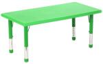 OOKEE Masa dreptunghiulara verde din plastic reglabila marimea 0-3 pentru gradinita (YCY012V)