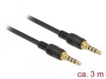Delock Cablu jack stereo 3, 5 mm 4 pini mascul masculin 1m negru