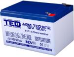 Ted electric Оловна Батерия TED ELECTRIC, 12V, 12Ah, 152/ 98/ 96 mm, AGM (TED-12V-12-AGM) - zettabytex