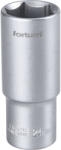 Fortum dugófej, hosszított, 1/2", 24mm, 61CrV5, mattkróm, 77mm hosszú FORTUM