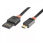 Somogyi Elektronic Cablu Date/Incarcare HOME MicroUSB 5V Mufa Reversibila Flexibil 3m Negru (USBF3)