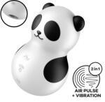 Satisfyer Stimulator Pocket Panda, 11 Intensitati Suctiune, 12 Moduri Vibratii, Silicom, Alb/Negru Vibrator