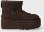 Ugg cizme de zăpadă din piele întoarsă Classic Mini Platform culoarea maro, 1134991 9BYX-OBD185_89X (1134991.BCDR)