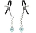  Mellbimbócsipesz világító díszítéssel Glow-in-dark nipple clamps, light blue