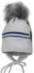  Minimanó téli kötött sapka (42-44) - szürke/kék Miniboy - babyshopkaposvar