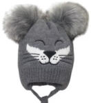  Minimanó téli kötött sapka (44-46) - Szürke Róka