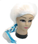  Paróka, copfos, fehér, kék melírral (Elza)