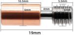 Two Trees Топлинен биметален прекъсвач 19mm M6-M7 изцяло метален от титан и червена мед, 1.75mm