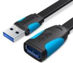 Vention USB 3.0 hosszabbító, lapos 3m, kábel (fekete) (VAS-A13-B300) (VAS-A13-B300)