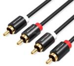 Vention 2*RCA/M -> 2*RCA/M audio 3m kábel (fekete) (VAB-R06-B300) (VAB-R06-B300)