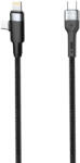 DeTech Кабел за данни DeTech DE-48CCL, 2 в 1, Type-C - Type-C, Lightning, 1.0m, Черен - 40513 (40513)