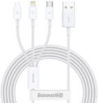 Baseus Кабел за зареждане Baseus Superior, 3 в 1, Micro USB, Lightning, Type-C, 1.0m, Бял - 40438 (40438)