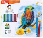 Deli Color Emotion Színesceruzakészlet fémdobozos 24db, háromszögletű