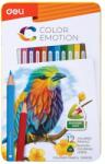 Deli Color Emotion Színesceruzakészlet fémdobozos 12db, háromszögletű