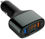 Tellur TLL151171 autós töltő 5.4A (2 x USB + Type C kábel), fekete