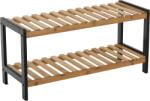 Mobikon Pantofar bambus natur mdf negru Kontre 70x26x33.5 cm (0000272257) Pantofar