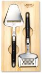 Laguiole Set feliator de brânză și răzătoare pentru brânză PREMIUM, negru, Laguiole (LAGSDV-301432)