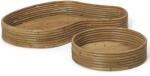 ferm LIVING Tavă de servire ISOLA, set de 2 buc, natural, ratan, ferm LIVING (FERM1104267459) Tava