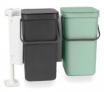 Brabantia Coș de gunoi încorporat SORT & GO 2 x 12 l, gri/verde, Brabantia (BRAB214448) Cos de gunoi