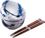 Made in Japan Bol ceramică BLUE & WHITE 350 ml, set de 2 buc, cu bețișoare, MIJ (MIJC0315) Serviciu de masa