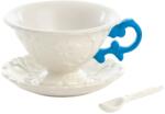 Seletti Ceașcă pentru ceai cu farfurie și lingura I-WARES, albastru deschis, Seletti (SLT09858AZZ)