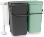 Brabantia Coș de gunoi încorporat SORT & GO 2 x 16 l, gri/verde, Brabantia (BRAB214462) Cos de gunoi