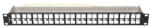 Lanberg Üres patch panel 48 port 1U 19" FTP, árnyékolt, tehermentesítővel, fekete (PPKS-1248-B) - bbmarket