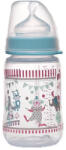 Nip PP széles szájú cumisüveg 260ml tejes cumival fiús - vitalcafe