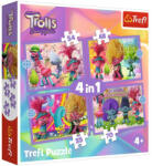 Trefl Trolls 3: Puzzle set 4 în 1 - Trefl (34622) Puzzle