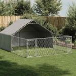 vidaXL Открита кучешка колиба с бягаща пътека 4x3x1, 9 m (3329241)