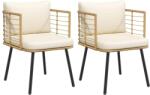 vidaXL 2 db természetes polyrattan kerti szék párnákkal (3328657)