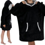 Ruhhy XXL oversize flanel pulóver takaró 2in1 fekete 24403