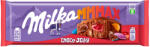 Milka alpesi tejcsokoládé meggyes zselédarabkákkal, cukordrazséval - 250g - kamraellato