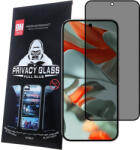 Honor X7b / X7c / Honor 90 Smart 5G / 200 Smart 5G üvegfólia, tempered glass, előlapi, edzett, hajlított, fekete kerettel, betekintés védelemmel, Privacy