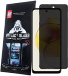 Motorola Moto G04 / G04s / G24 / G24 Power üvegfólia, tempered glass, előlapi, edzett, hajlított, fekete kerettel, betekintés védelemmel, Privacy