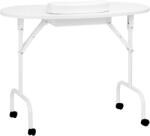  Műkörmös asztal, manikűr asztal összecsukható fehér + táska