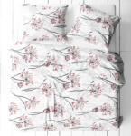  3 részes pamut ágynemű huzat szett - 140X200 cm / bordó liliom mintás