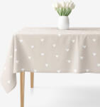 Goldea față de masă 100% bumbac - inimioare pe latte 100 x 140 cm Fata de masa