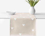 Goldea napron de masă 100% bumbac - inimioare pe latte 35x140 cm Fata de masa